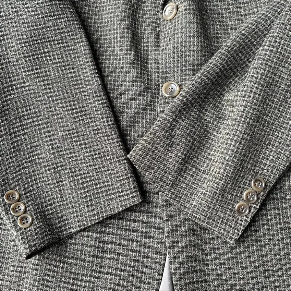 Vintage Moores Union Made Pure Wool High Twist Checked Blazer